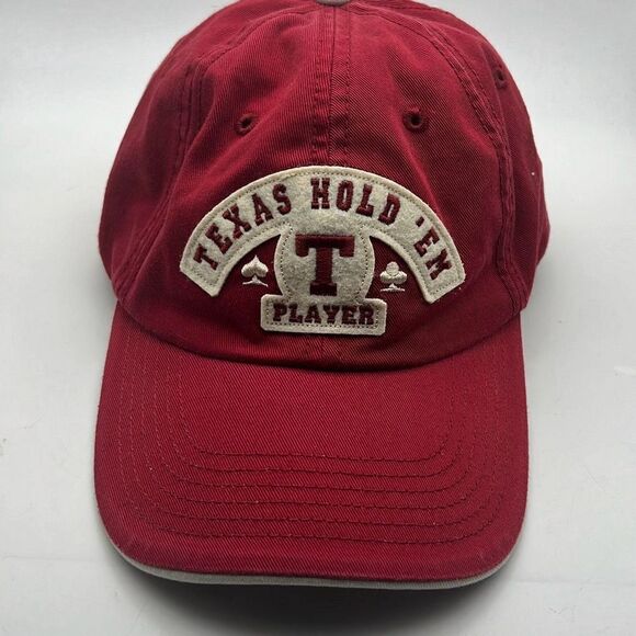 Texas hold’em stitched player red hat - Picture 1 of 6